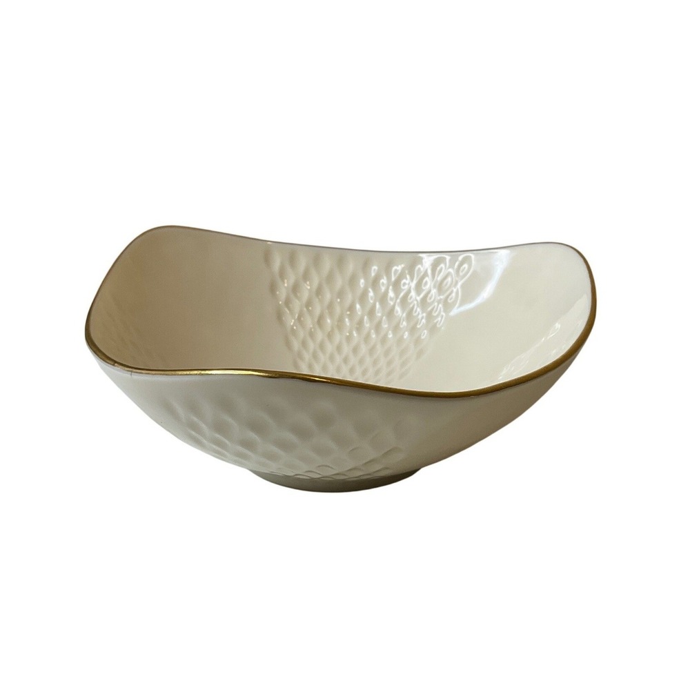 Vtg Lenox Harliquin Triangular Trinket Dish 24K Gold Trim Fine China Porcelain - Picture 3 of 6